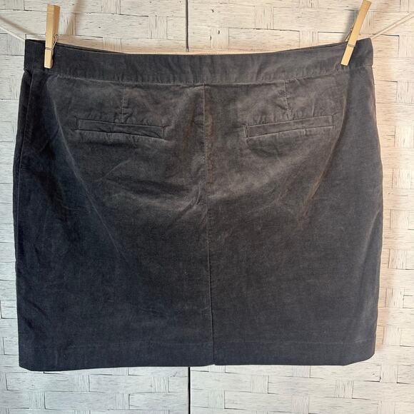 J Jill women’s skirt straight short dark gray velvet pockets academia plus size - Picture 3 of 10